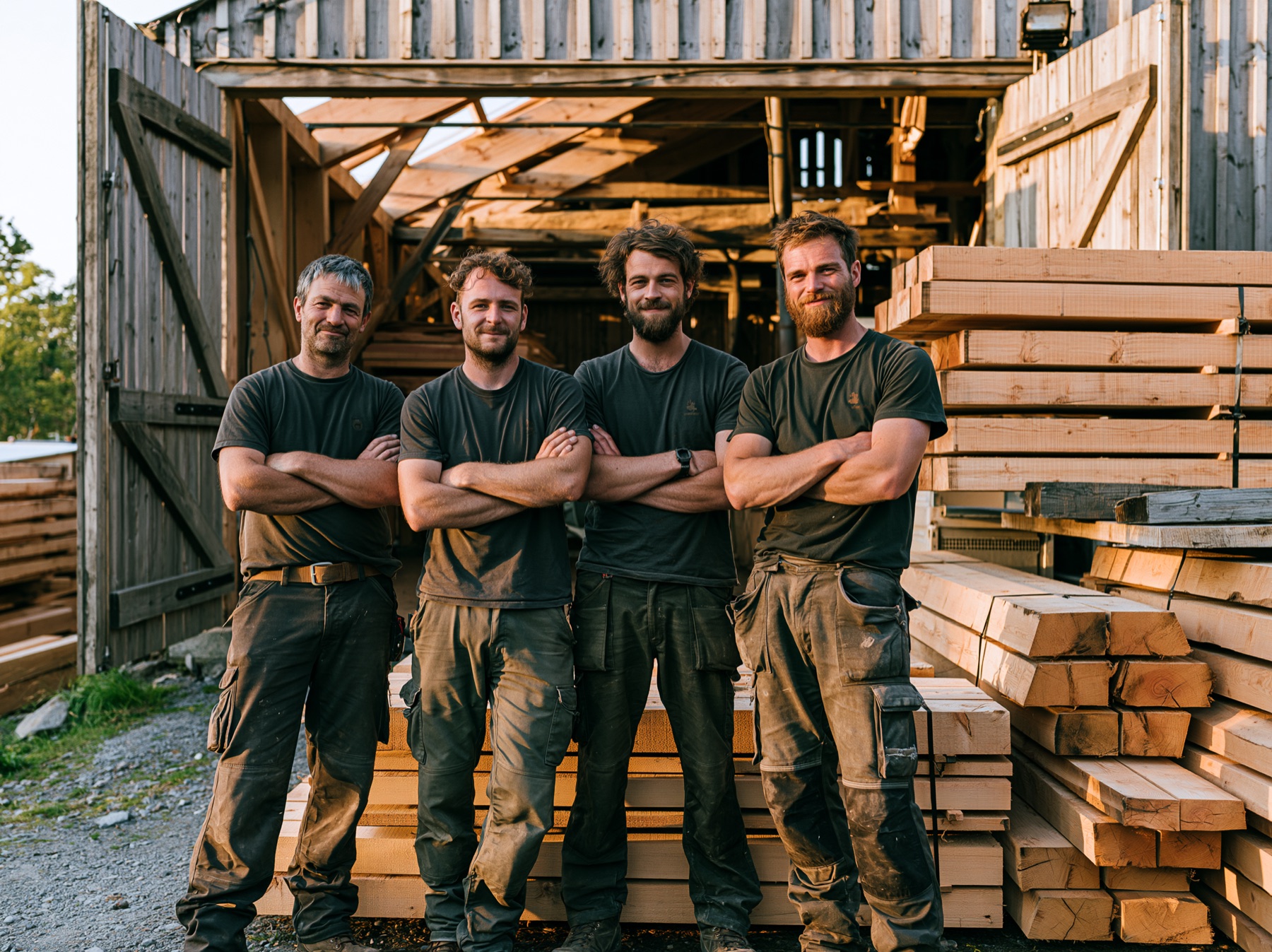 Das Team von Steinhauer vor der Werkstatt in Queckborn